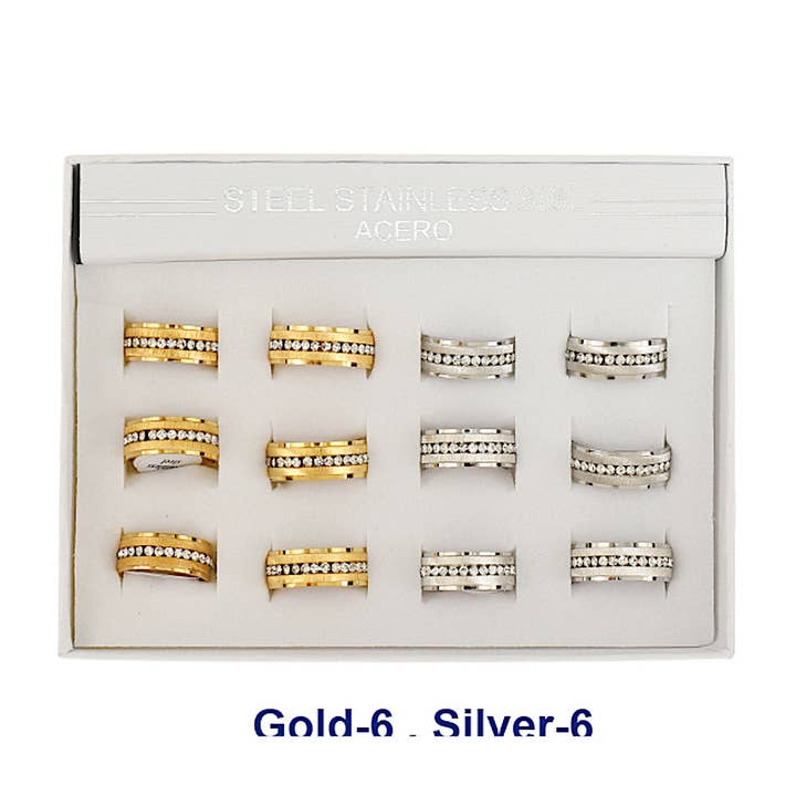 Atlas Fashion - Wholesale Band/Stacked Ring - Stainless Steel Rhinestone Ring1