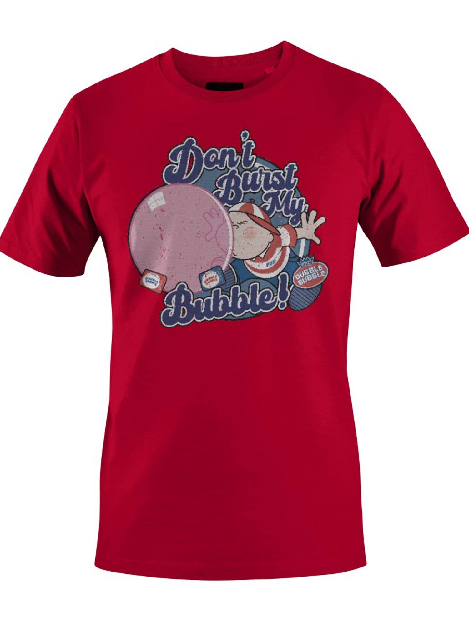 Snack Tees - Wholesale Screen Printed T-Shirt - Men's - Officially Licensed Dubble Bubble Don't Burst My Gum - Retro Design Men's T-shirt4