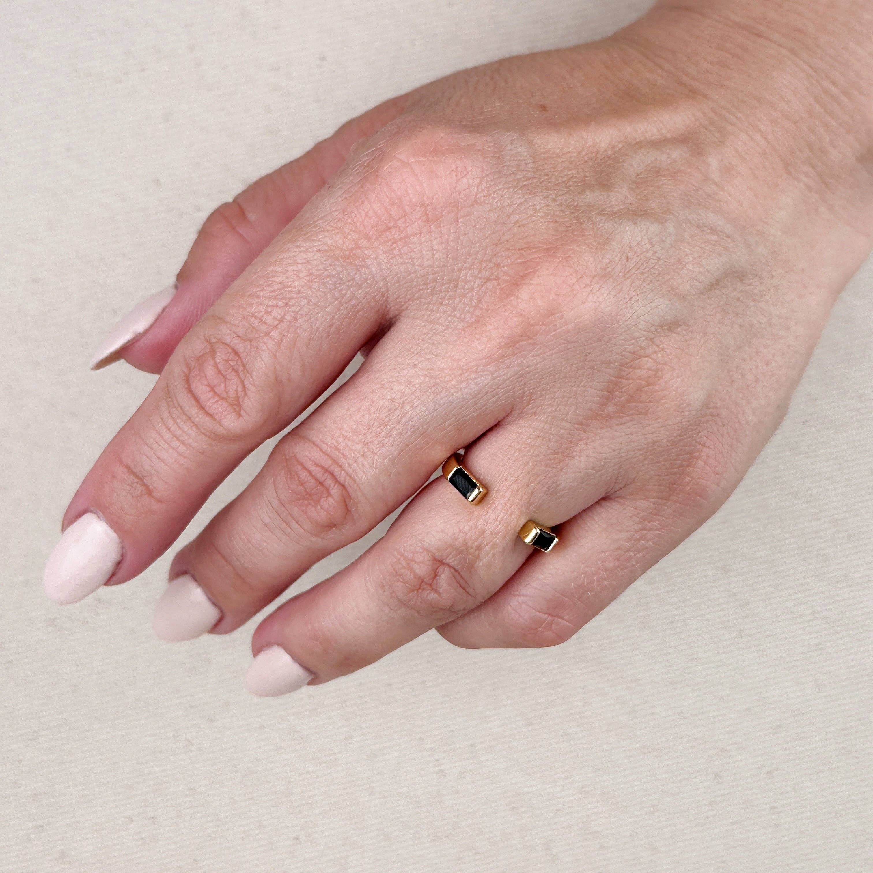 GoldFi - Wholesale Multi-Stone Ring - 18k Gold Filled Baguette CZ Band Ring8