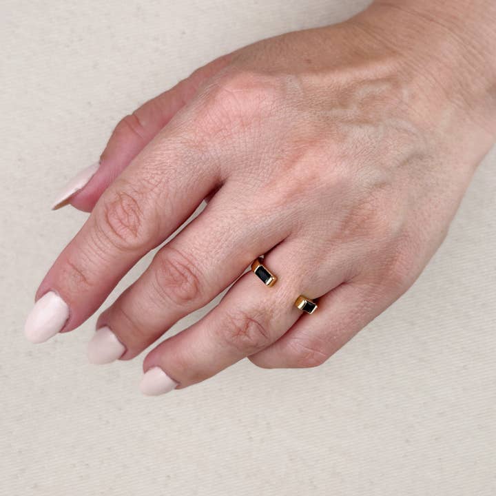 GoldFi - Wholesale Multi-Stone Ring - 18k Gold Filled Baguette CZ Band Ring8