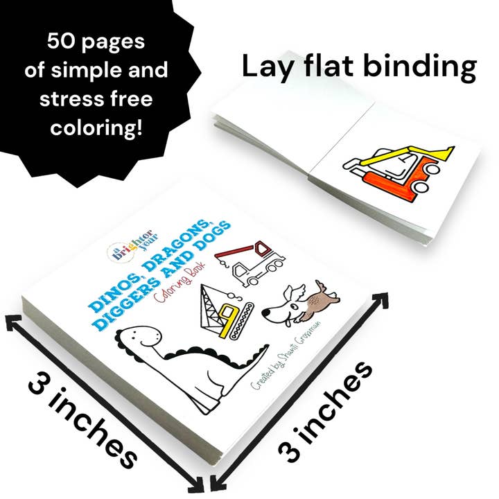 A Brighter Year - Wholesale Coloring & Activity Book - Kids & Baby - Dinos Dragons Diggers and Dogs Coloring Book for Kids & Baby2