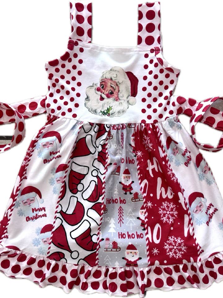 Girl's Christmas Santa Dress for wholesale by JJ BEBE LAND