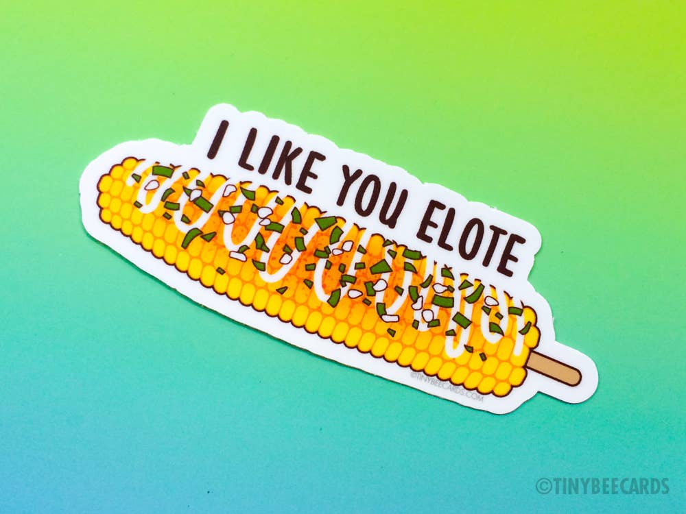 Tiny Bee Cards - Vendita all'ingrosso Adesivo - Elote - Adesivo per cibo messicano «I like you elote»2