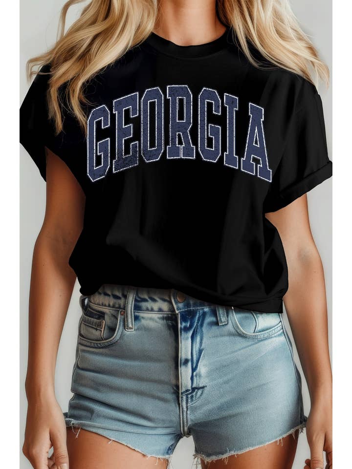 T-shirt à manches courtes Georgia pour la vente par BouTeeQue Closet