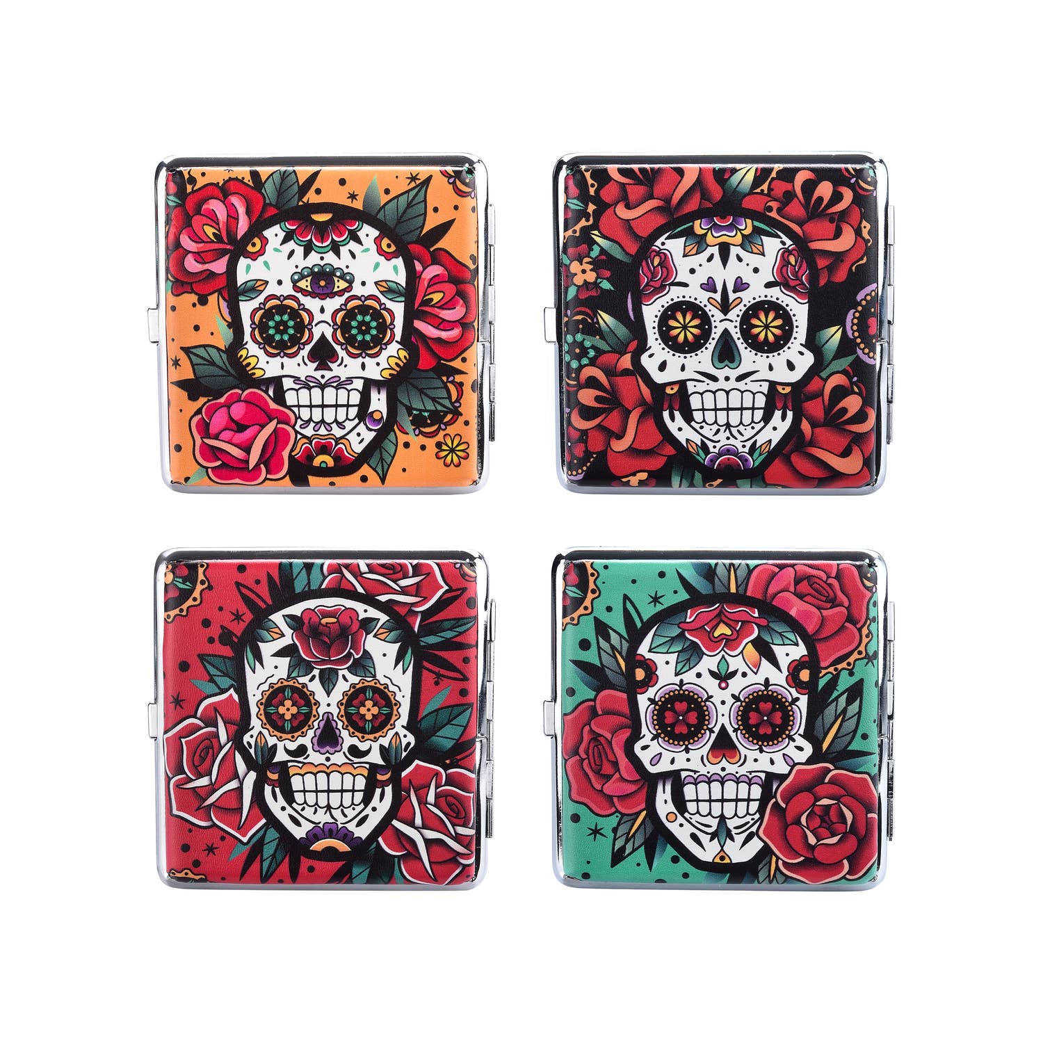 Champ by Polyflame - Wholesale Cigarette Case - Skulls & Flowers Cigarette Case3