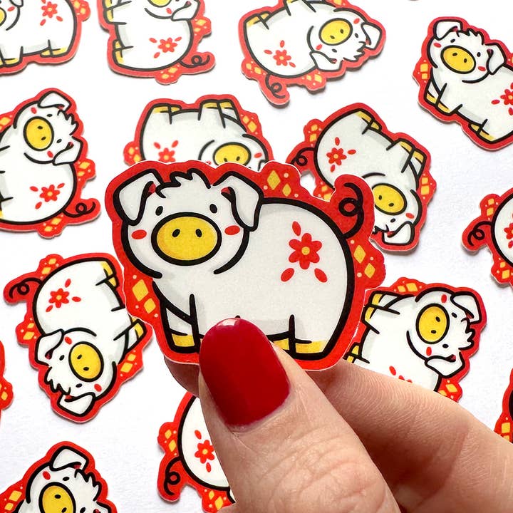 Pig Zodiac Mini Sticker for wholesale by Shop Emily M