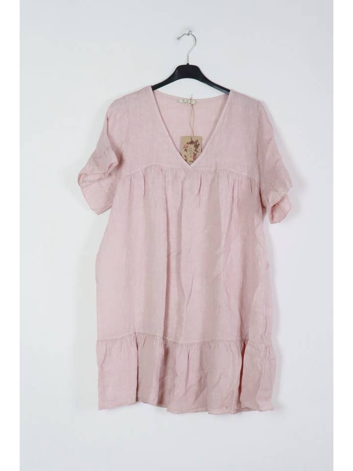 LÉA & LUC - Wholesale Dress - Women's - Short dress in 100% linen REF.1885/128