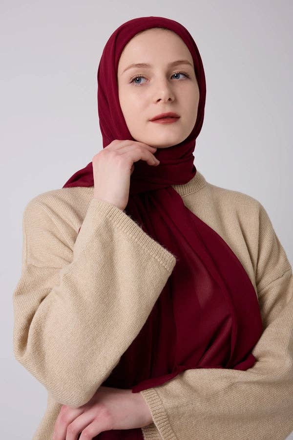 Akoya Hijabs - Vendita all'ingrosso Hijab - Donna - Hijab Istantaneo 2 in 1 in Chiffon con Copertura Completa10