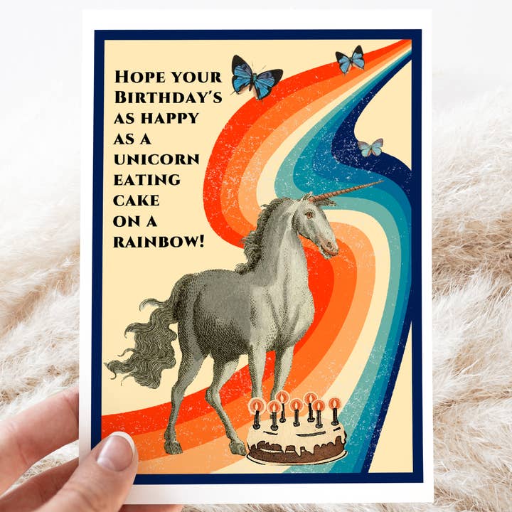Cheerful Whimsies – Engroshandel Fødselsdagskort – Lykønskningskort. Fødselsdag så glad som en enhjørning...0