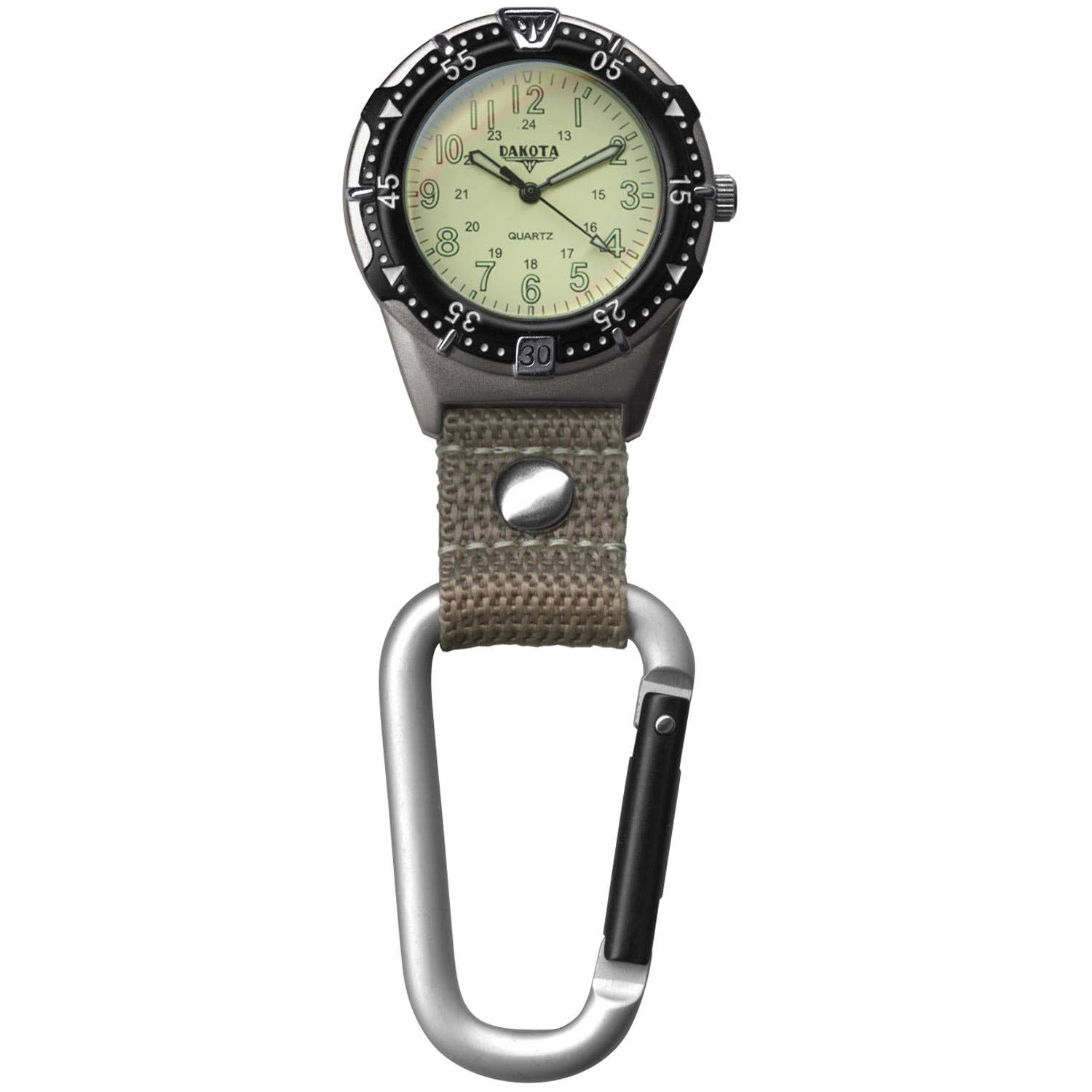 Dakota (Dakota Watch Company) - Vente Montre à gousset – homme - Dakota Montre de Poche à Clip pour Randonneur en Aluminium Analogique – Kaki8