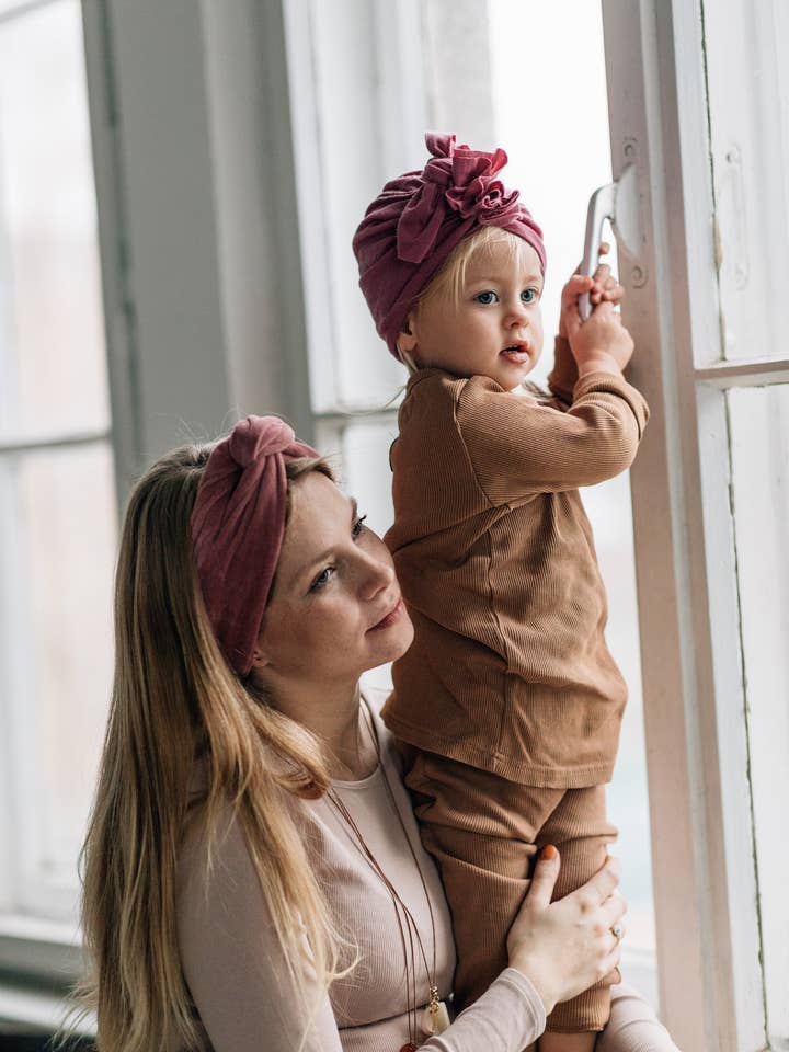 Twistband de terciopelo rosa empolvado para venta al por mayor de Looks by Luks