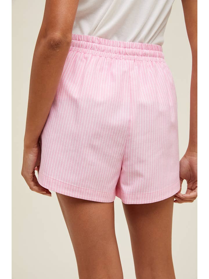 PUNCH WHITE STRIPED DOLPHIN HEM SHORTS / WL24-9815 for wholesale on Faire