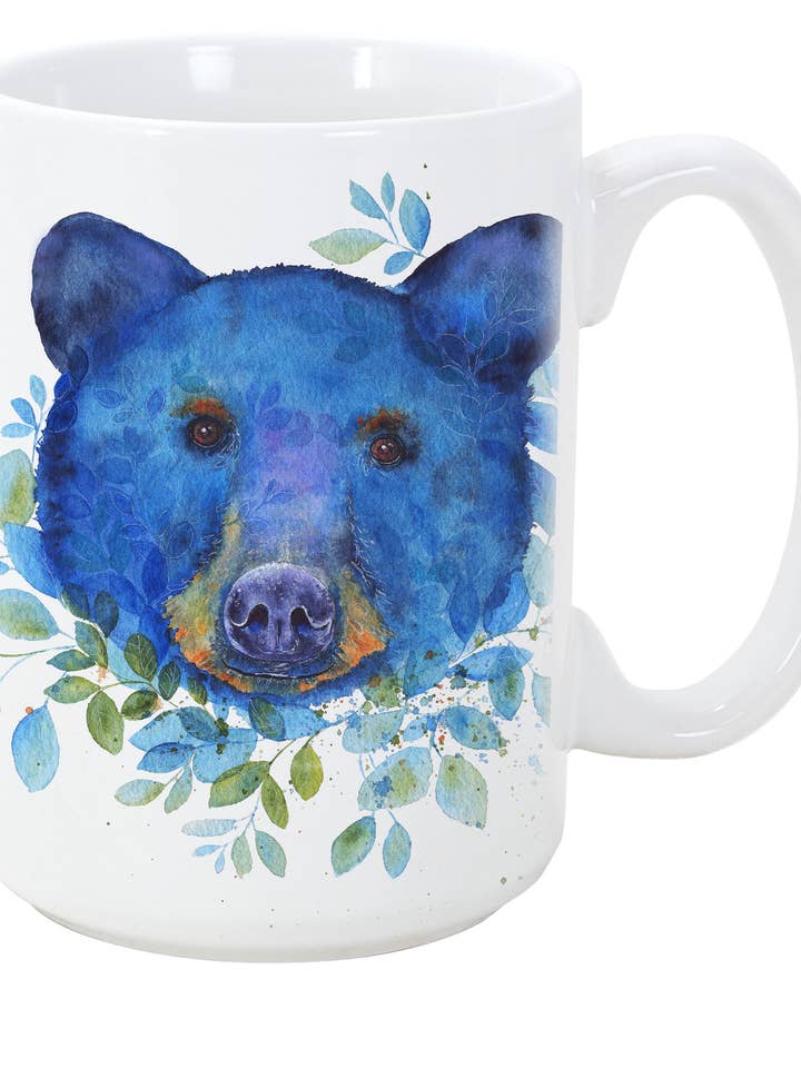 Caneca de Arte 15oz - Bluebeary - Urso Azul Mirtilo por atacado de Oladesign