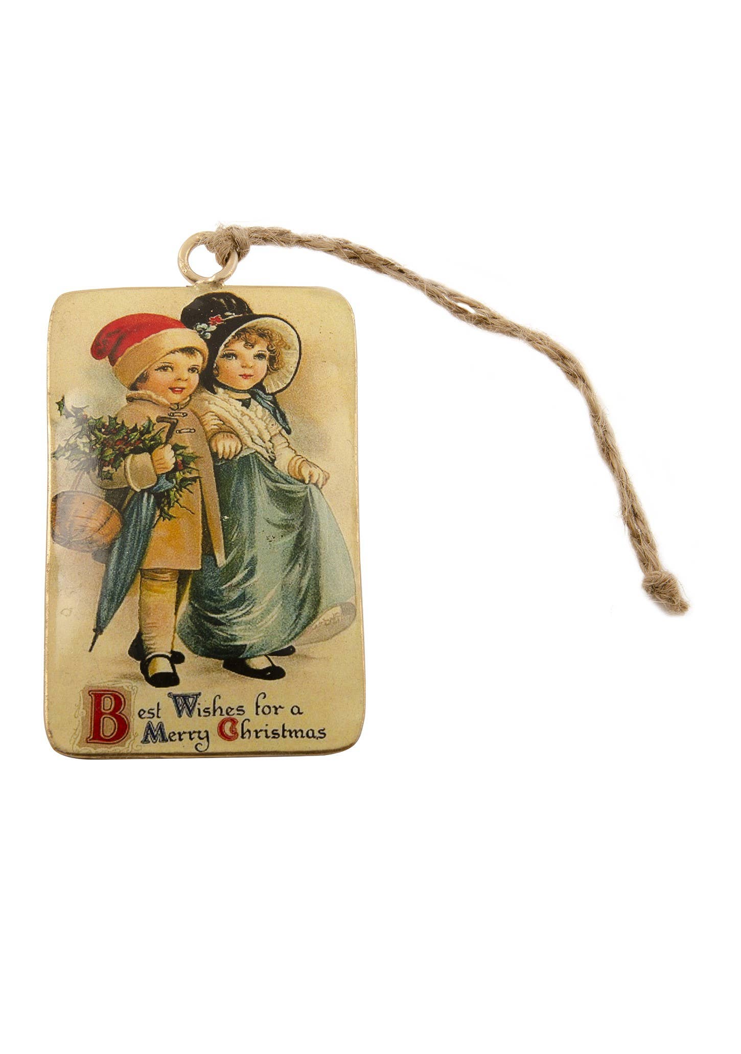 Namaste - Wholesale Christmas Decoration - Vintage Tin Winter Scene Hanging Decoration1