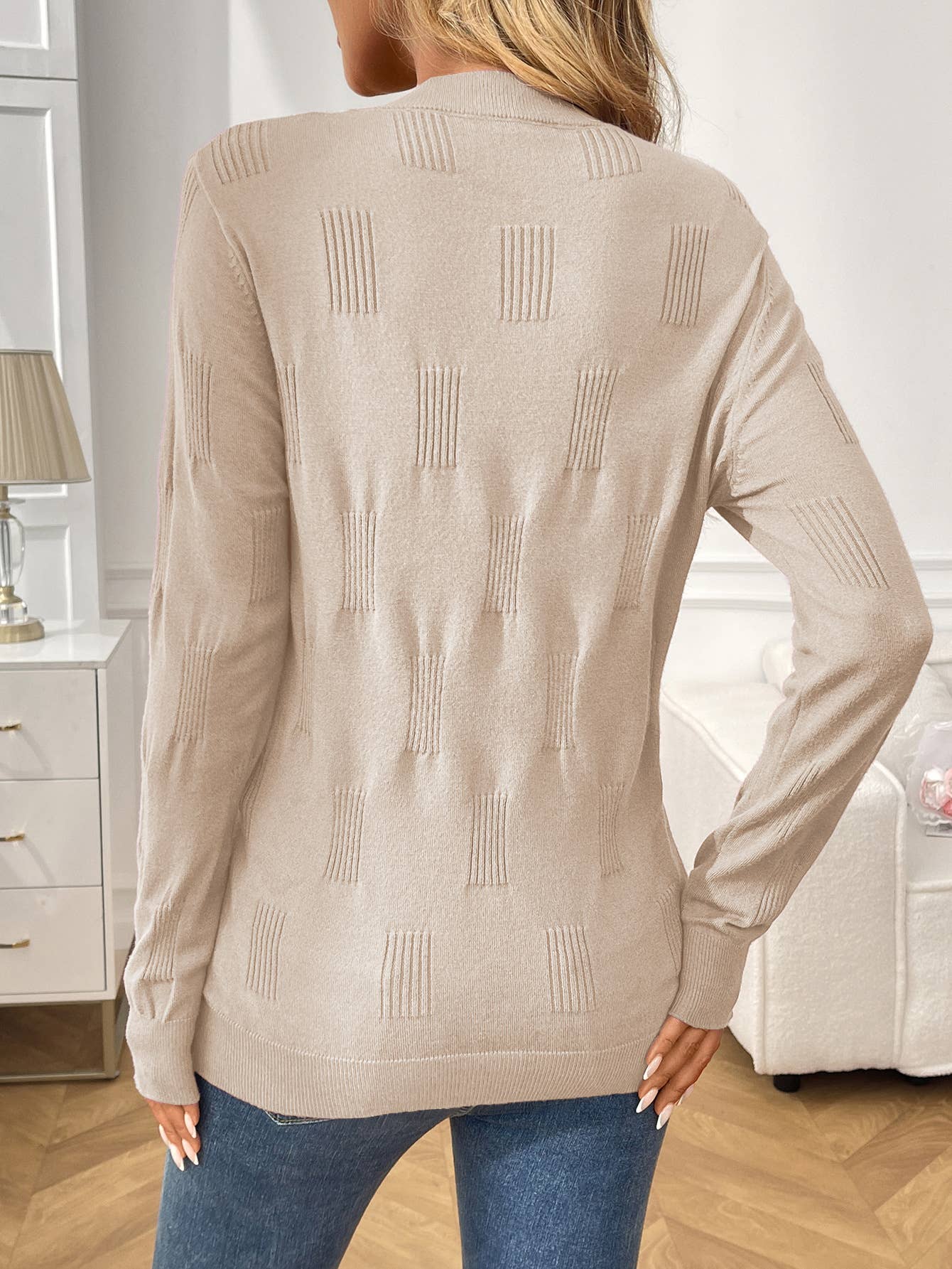 Lily Clothing - Vente Pull en maille – femme - Pull tricoté uni à col rond8