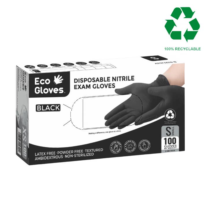 Nitrile Exam Gloves 5 Mil - Black (100 Gloves/Box) | Eco Gloves for wholesale by Eco Gloves