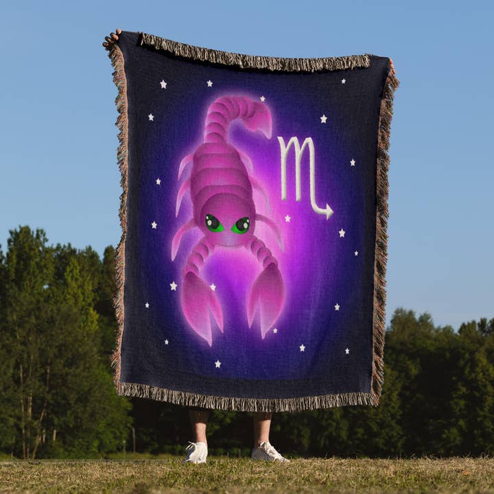 3dRose - Wholesale Throw Blanket - 3dRose, Cute Astrology Scorpio Zodiac Sign Scorpion, Blanket1