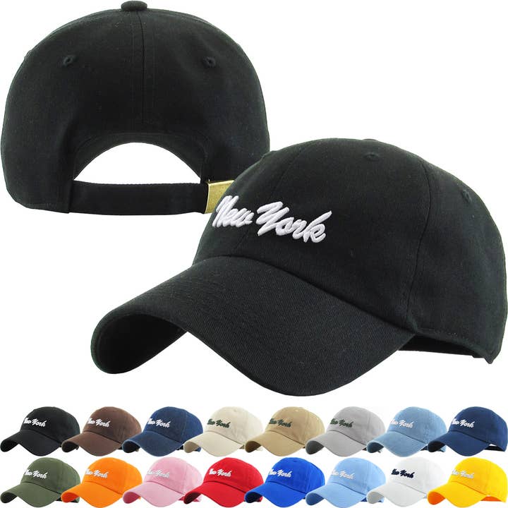 New York; Low Profile Cotton Baseball Cap for wholesale by KBETHOS