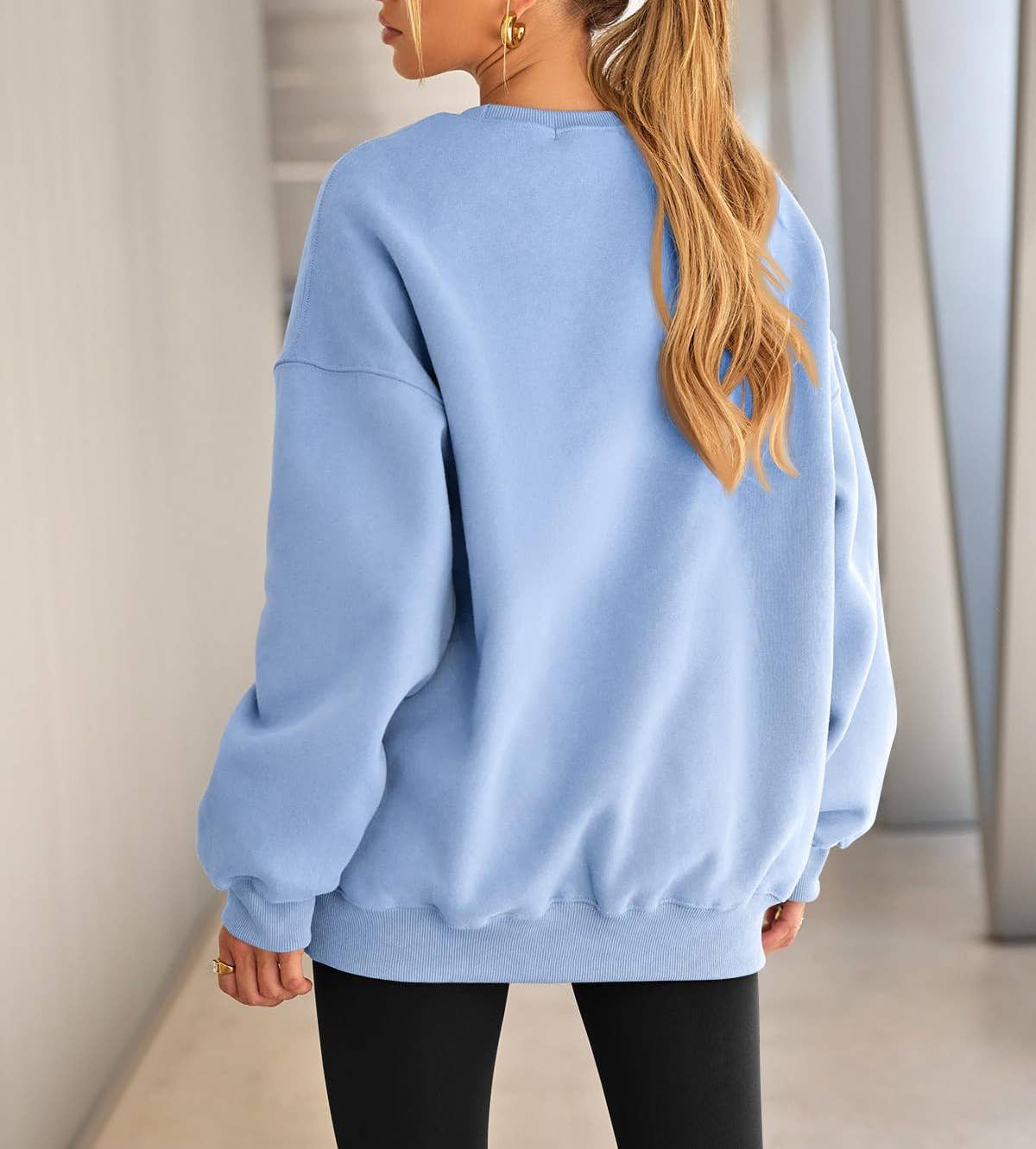 Masyal - Wholesale Sweatshirt - Women's - Women Oversize Fleece Crew Neck Sweatshirts3