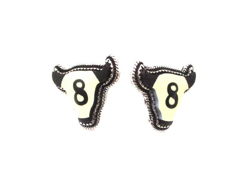 Snowing West - Wholesale Stud/Post Earrings - Western Steer Head 8 Ball Post Earring