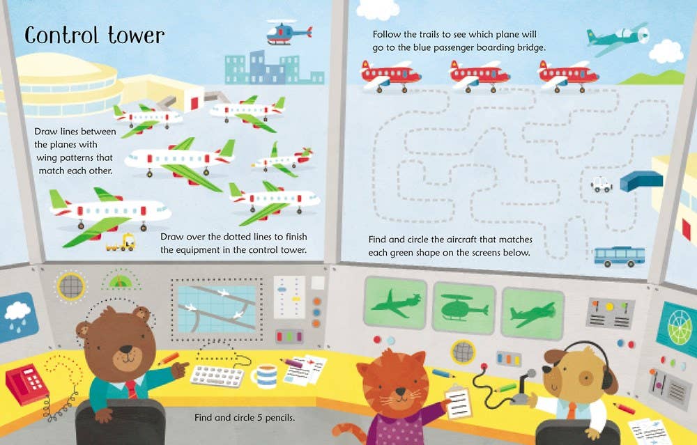 HarperCollins - Wholesale Coloring & Activity Book - Kids & Baby - Wipe-Clean Airport Activities : Usborne1