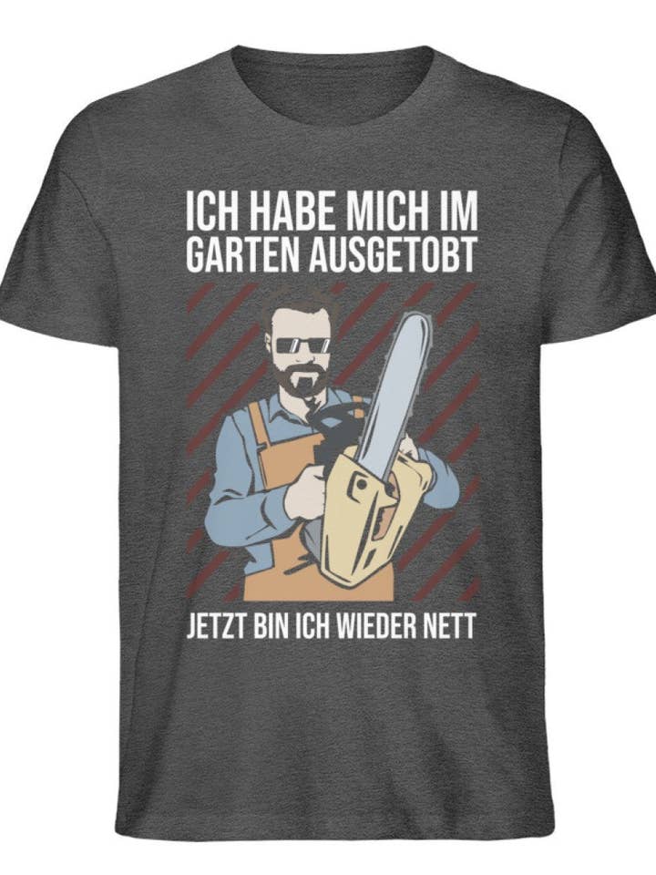 GARTENFAN - Wholesale Screen Printed T-Shirt - Men's - Off steam in the garden - men's premium organic shirt6