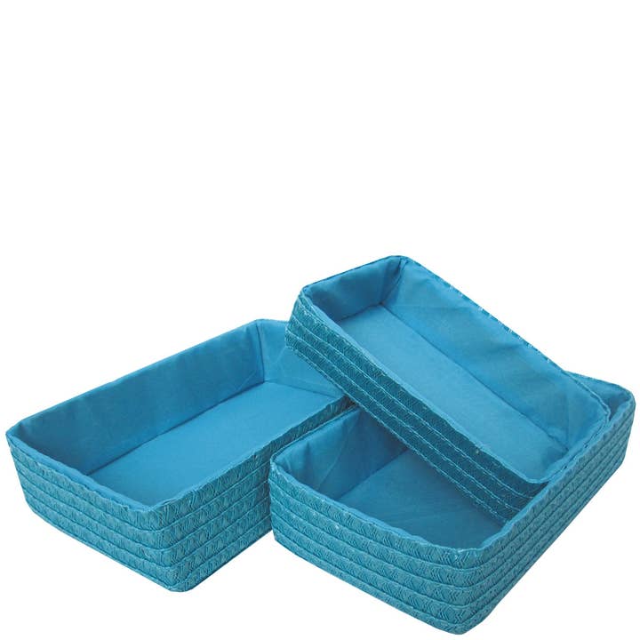 set 3 blue baskets para venta al por mayor de Laroom