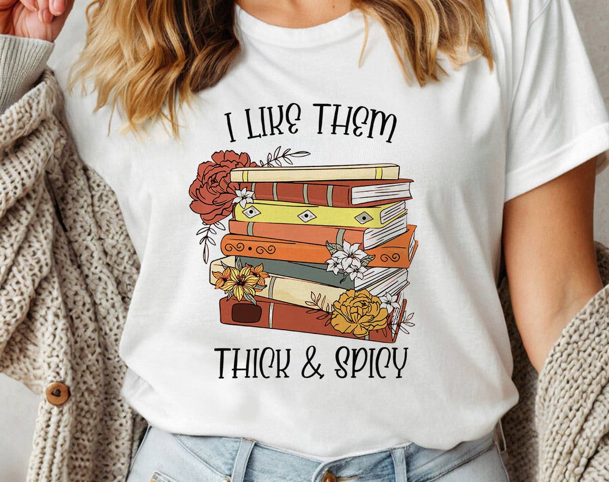 House Of Rodan - Wholesale T-Shirt (Graphic) - Women's - I Like Them Thick & Spicy - Romance Book Graphic Shirt2