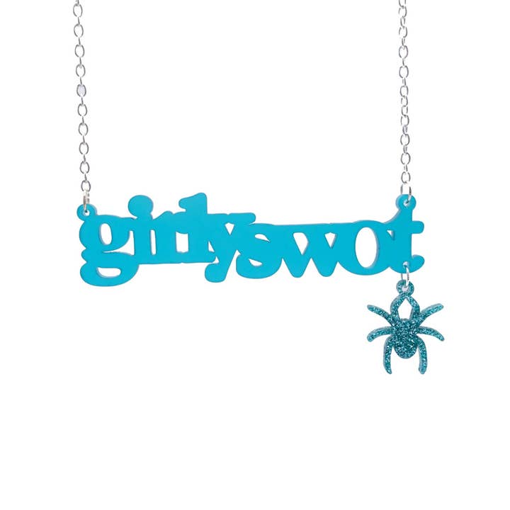 wearandresist - Wholesale Pendant/Charm Necklace - GIRLY SWOT necklace with hanging spider2