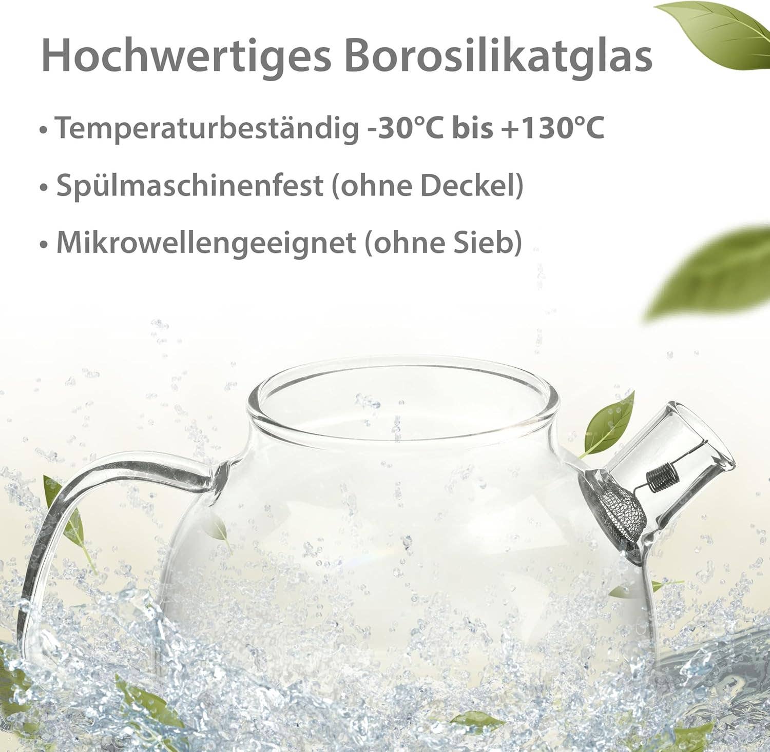 Biomatea - Wholesale Tea Pot - Glass teapot with strainer insert & wooden lid 580ml6