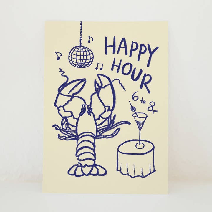 POSTCARD HAPPY HOUR for wholesale by Studio Dolci