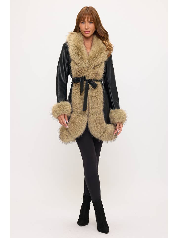 Coalition Apparel Inc – Engroshandel Pels-/kunstpelsfrakke - Dame – CLAPC0018: Boardwalk Luxe Kontrastfrakke3