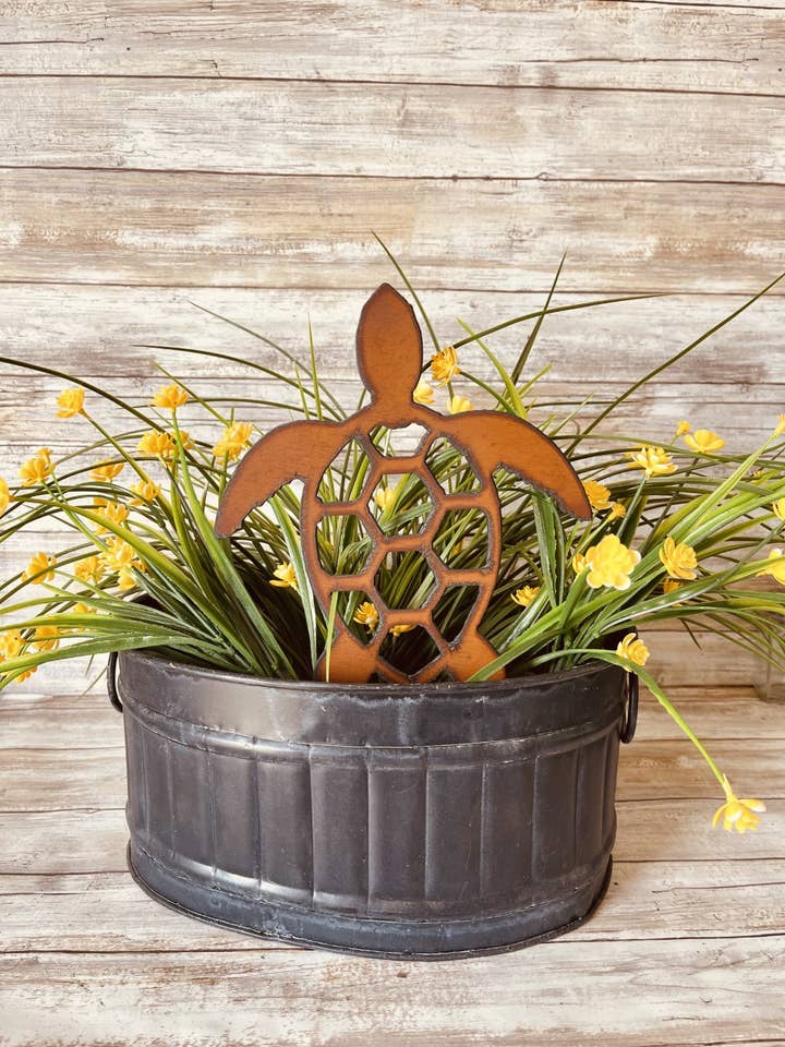Sea Turtle Yard Stake Garden Art for wholesale by Universal Ironworks USA