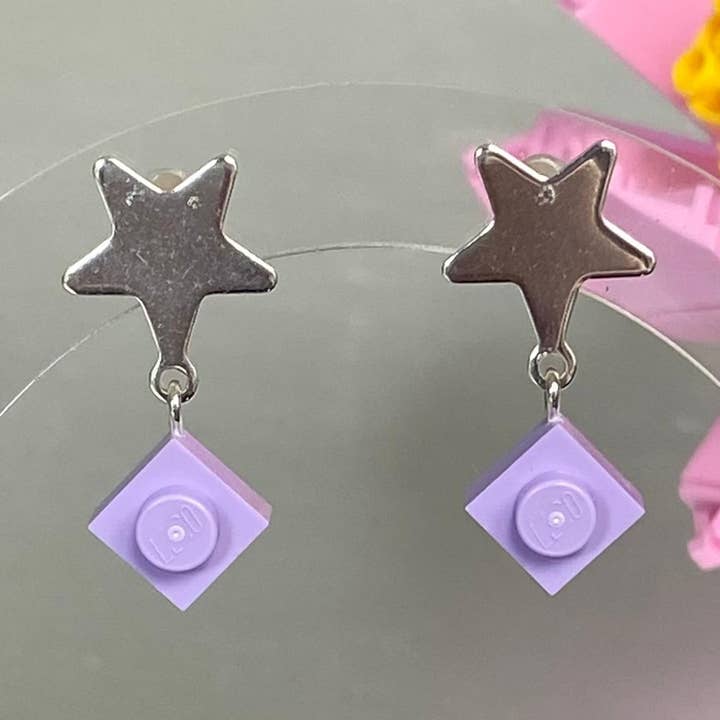 Mini stervormige oorbellen zilver - Les Chanteuses voor wholesale door Brique d'Oreille