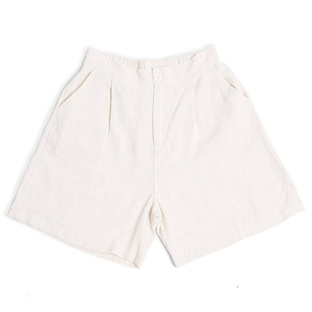 Sensibling Corp. - Wholesale Shorts - Women's - Elastic Waistband Linen Shorts4