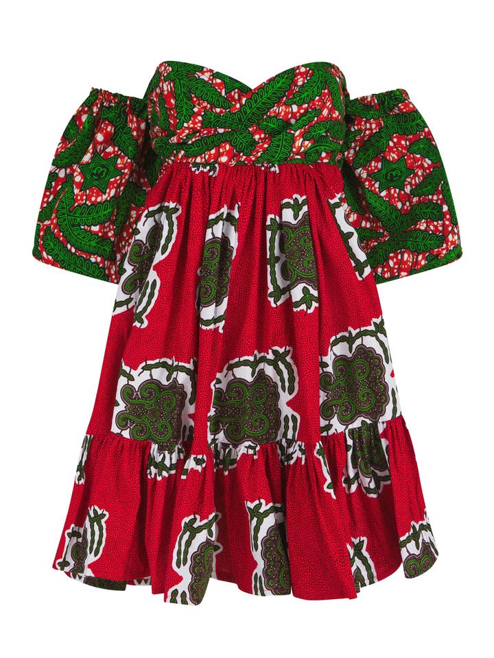 Michelle Luxe Exaggerated Sleeve Cocktail Dress for wholesale by Ohema Ohene