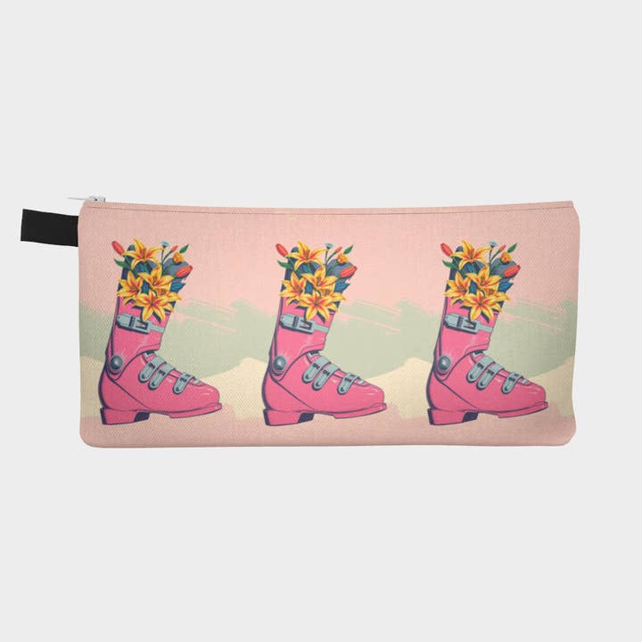 Estuche de lápices bota de esquí ramo floral para venta al por mayor de Sofs Designs
