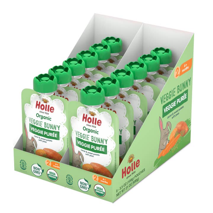 Holle USA - Wholesale Baby Food - Holle Baby Food Pouches - Organic Veggie Puree - Veggie Bunny