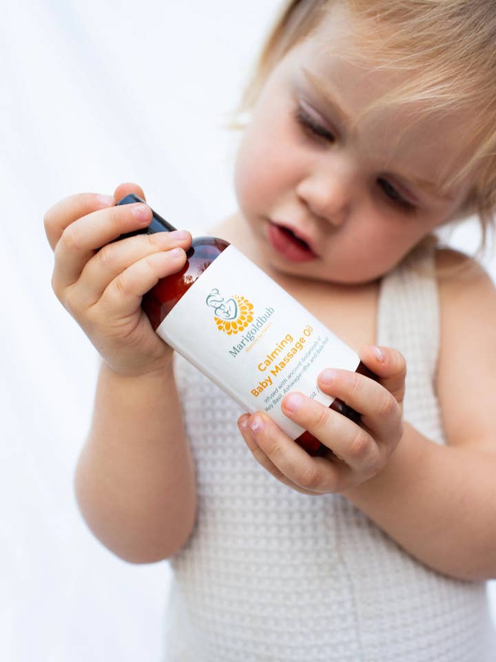 Calming Baby Massage Oil for wholesale by Marigoldbub LLC
