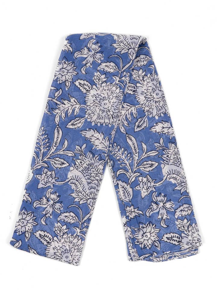 Inaya Lightweight Scarf - Blue, Paisley Print for wholesale by Sarta Accessories