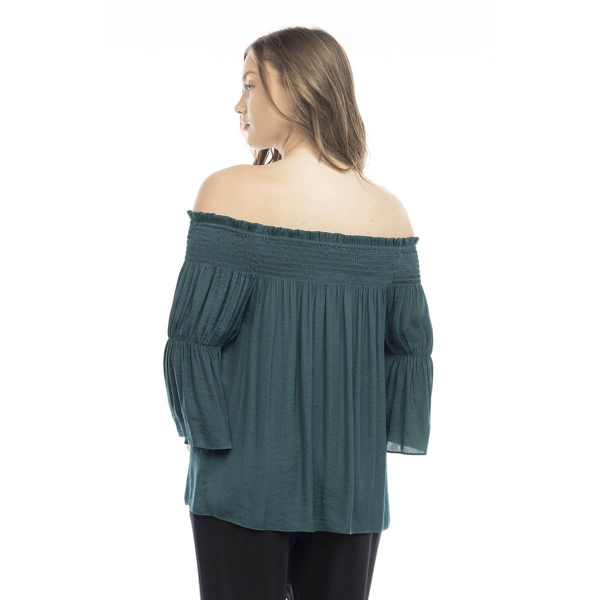 Naked Zebra Rack - Wholesale Blouse - Women's - Off Shoulder Smocked Top7