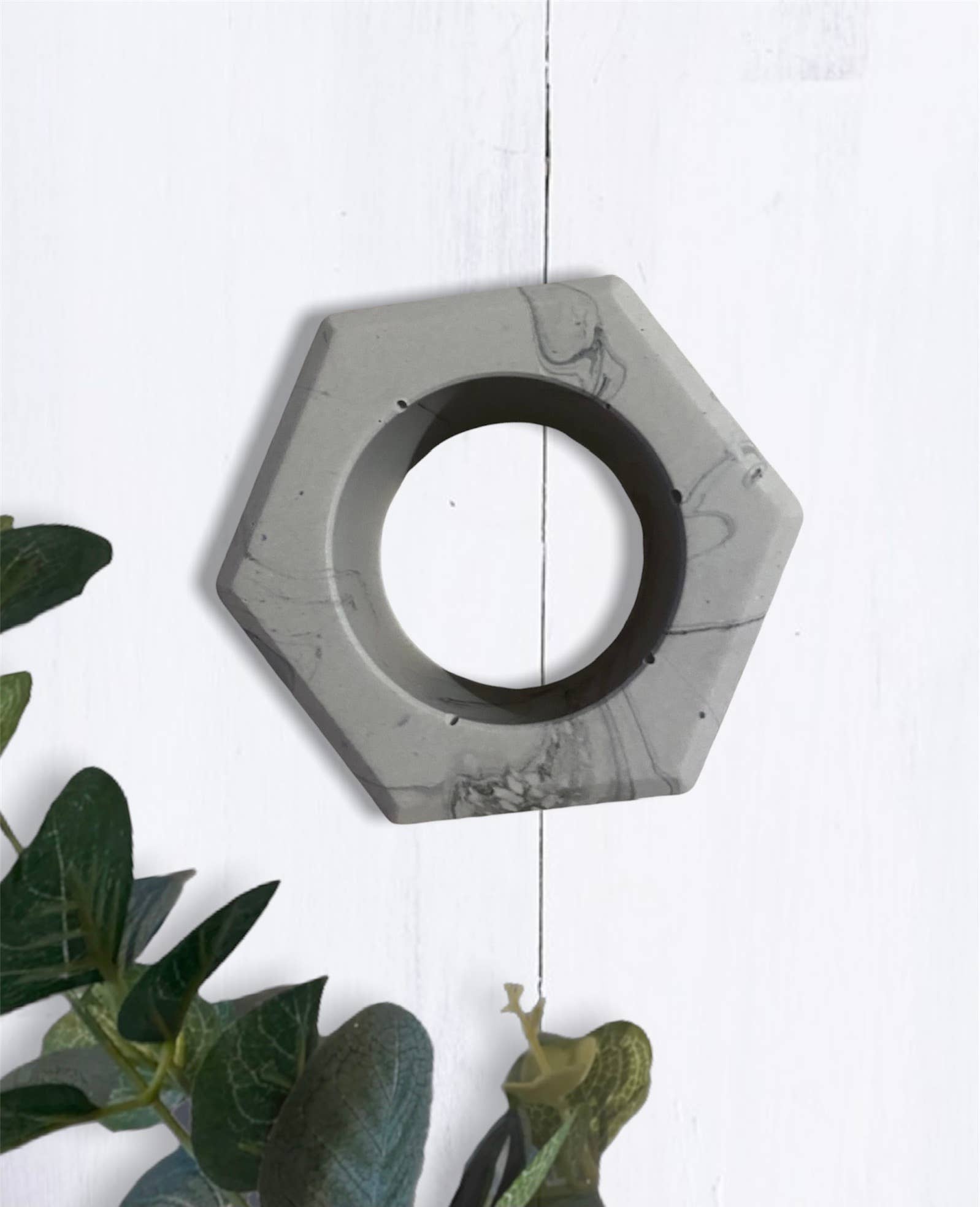 EMB Pretty – Großhandel Serviettenringe – Serviettenring-Set mit Beton-Effekt — Hexagon1