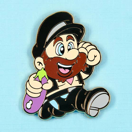 ”Super läder pappa björn” hård emaljstift för wholesale av Gilles Bone Illustrations