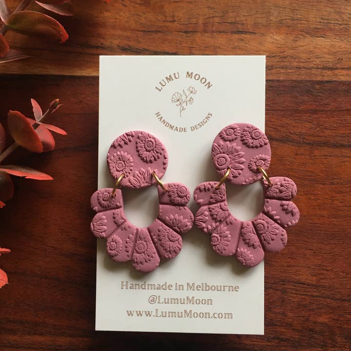 Lumu Moon Handmade Designs - Wholesale Stud/post earrings - Sunflower Basic Frill Floral Earrings2
