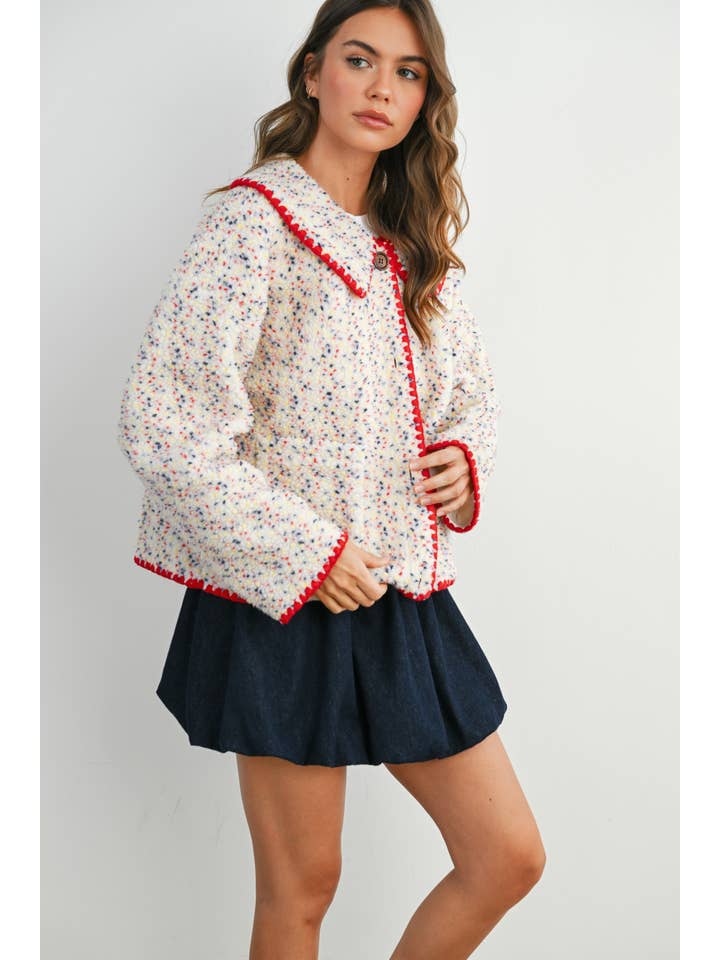 BUTTERMELON - Wholesale Jacket - Women's - Buttoned Fleece Puffer Jacket - BMJ784830