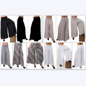 Assorted set of 10 Plus Size Printed Palazzo Wrap Pants – Sure Design  Wholesale