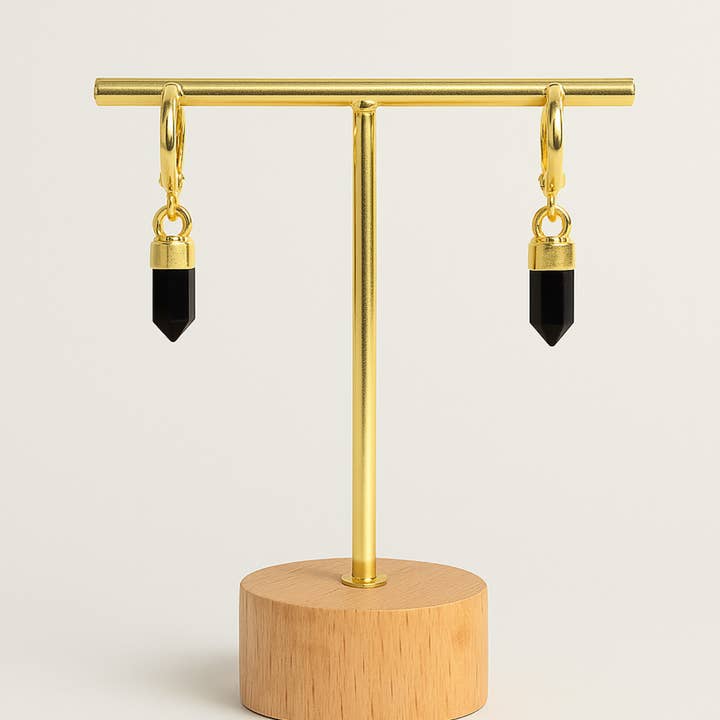 PHOEBE´S - Wholesale Dangle Earrings - Pendientes Colgantes con Piedra Natural Puntiaguda – Oro de 18K3