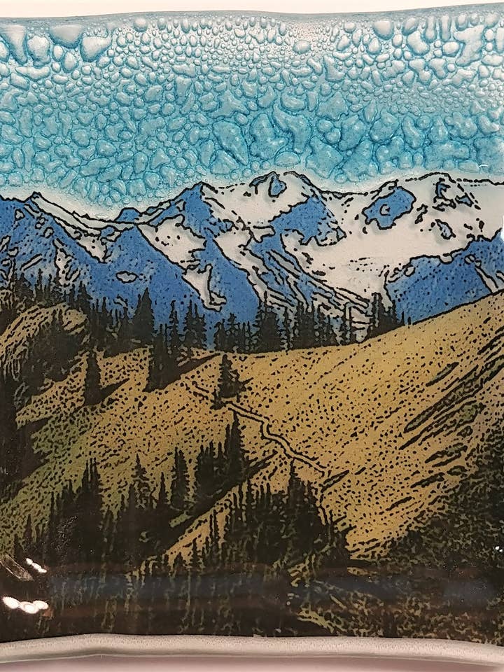 Firkantet tallerken / fad med bjergkam for engroshandel hos Pampeana