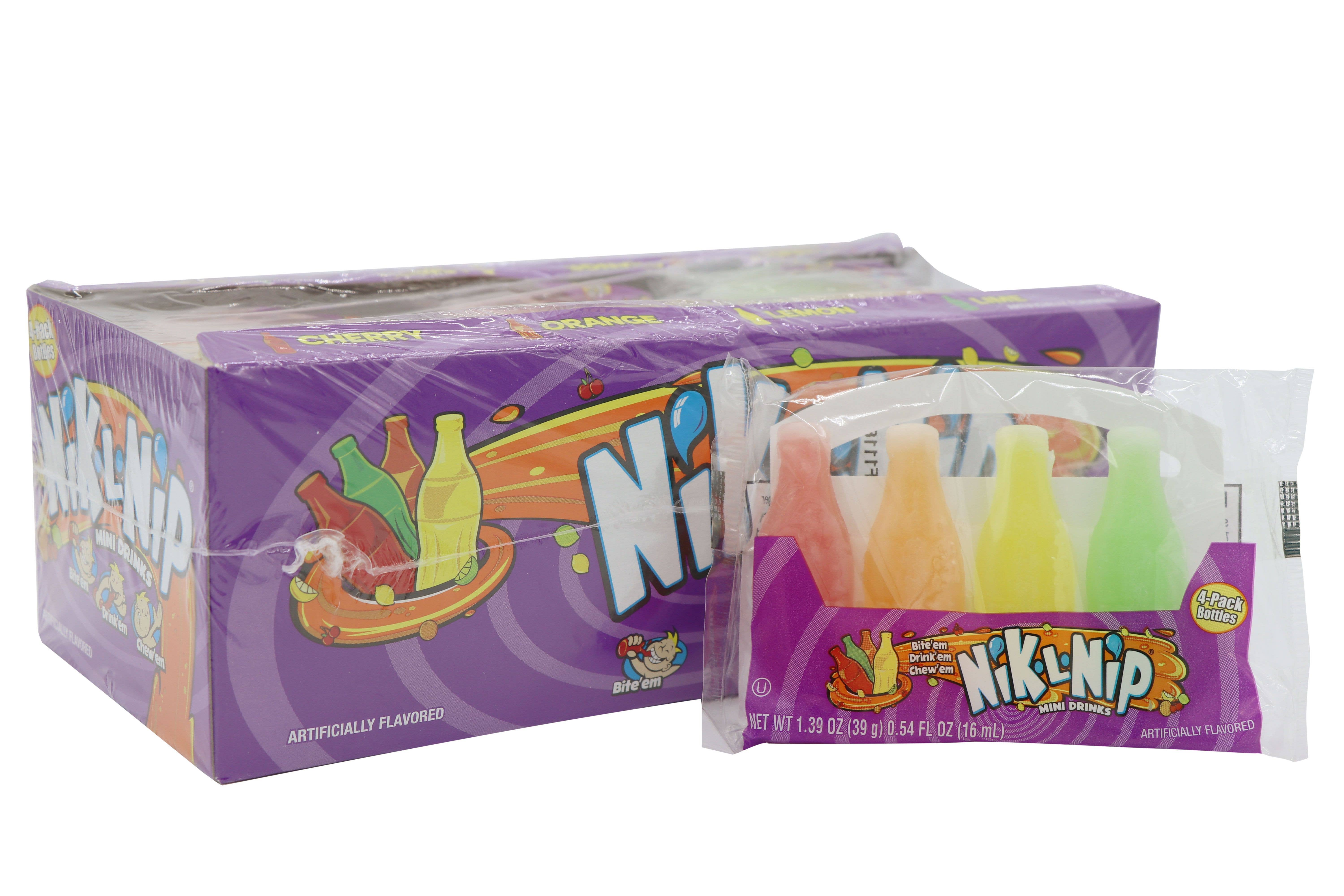 Grandpa Joe's Candy Shop - Wholesale Boiled sweets - Nik-L-Nip 4 pack 1.39oz Candy, 18ct