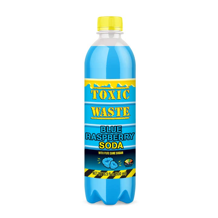 Toxic Waste Sour Sweet Soda Blue Raspberry 17 oz 6 ct for wholesale by Long Island Candy Factory